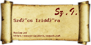 Szűcs Izidóra névjegykártya